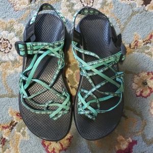 Chaco Triple Strap Turquoise Sandals